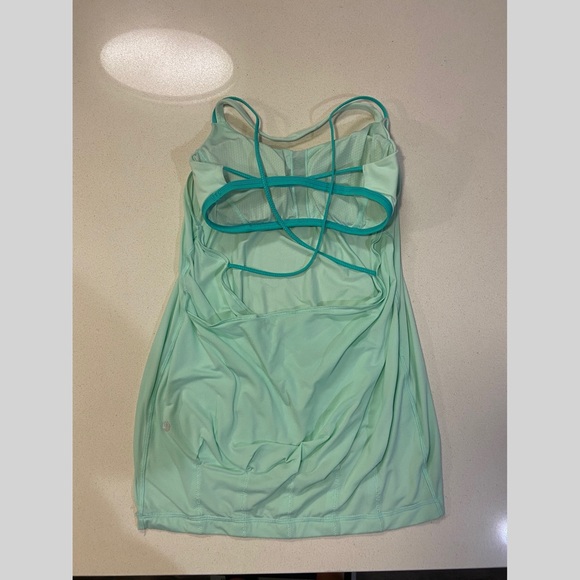 Mint Lululemon Strappy Tank w/ built in bra - Picture 2 of 6
